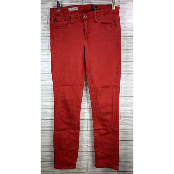 AG Adriano‎ Goldschmied USA Jeans Women's 26 Red The Stevie Ankle Slim Straight - Picture 1 of 9